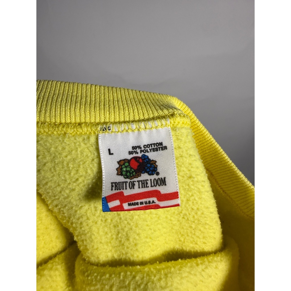 Vintage 80s Lockheed Space Shuttle Eagle Sweatshirt Yellow Fruit of the Loom L - Picture 6 of 8